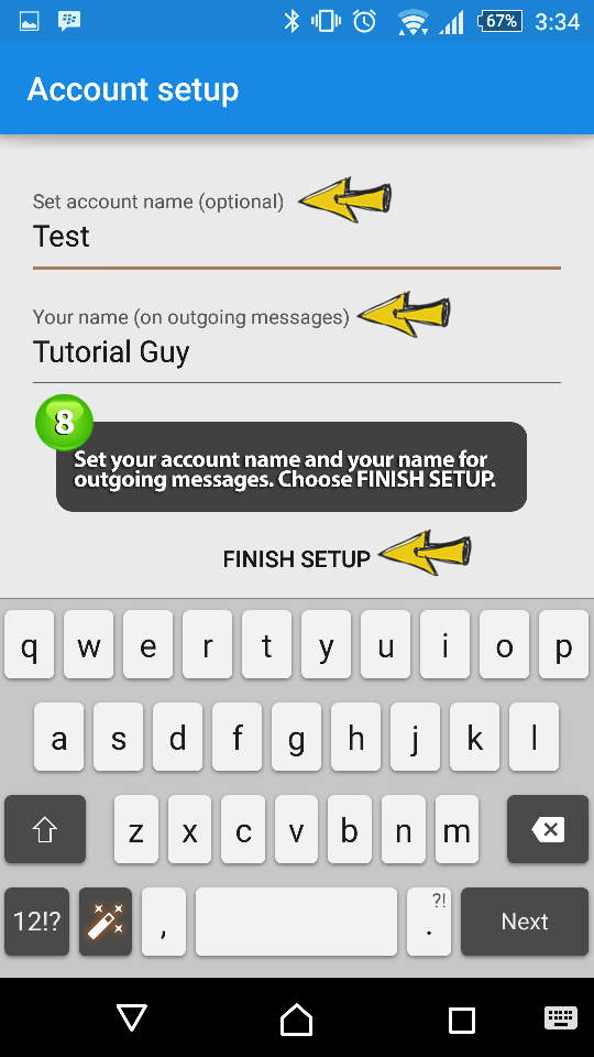 how to set easyMail on android