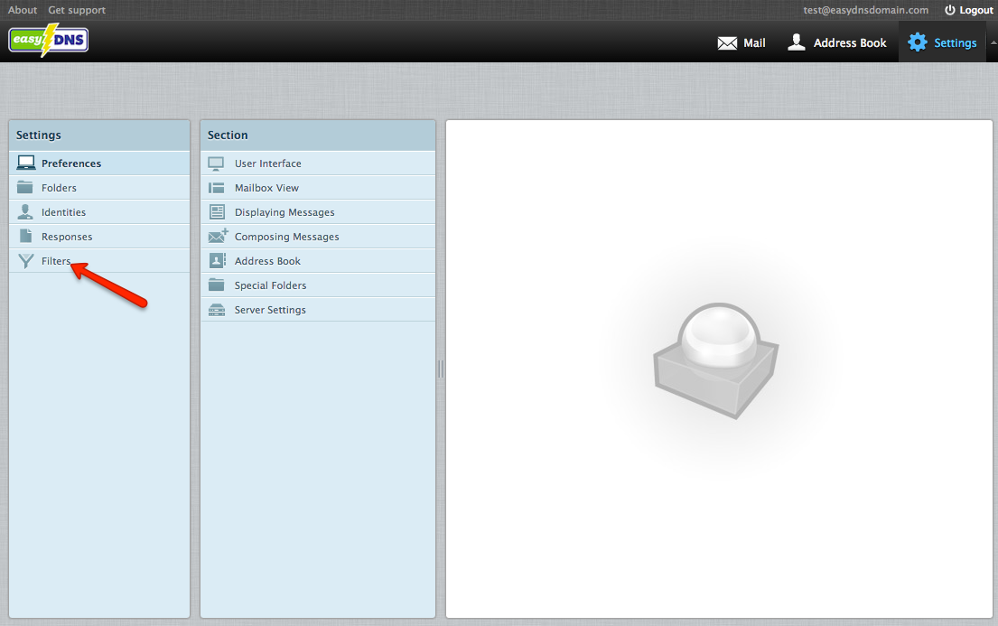 easyMail webmail filters with easyDNS