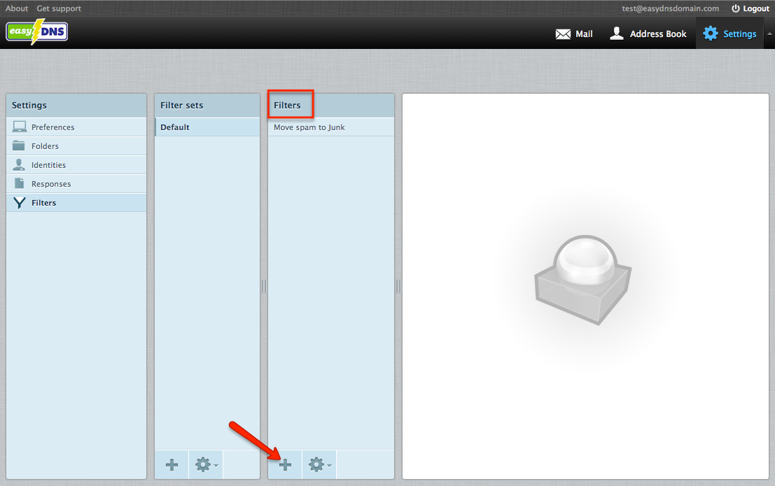 easyMail webmail filters with easyDNS