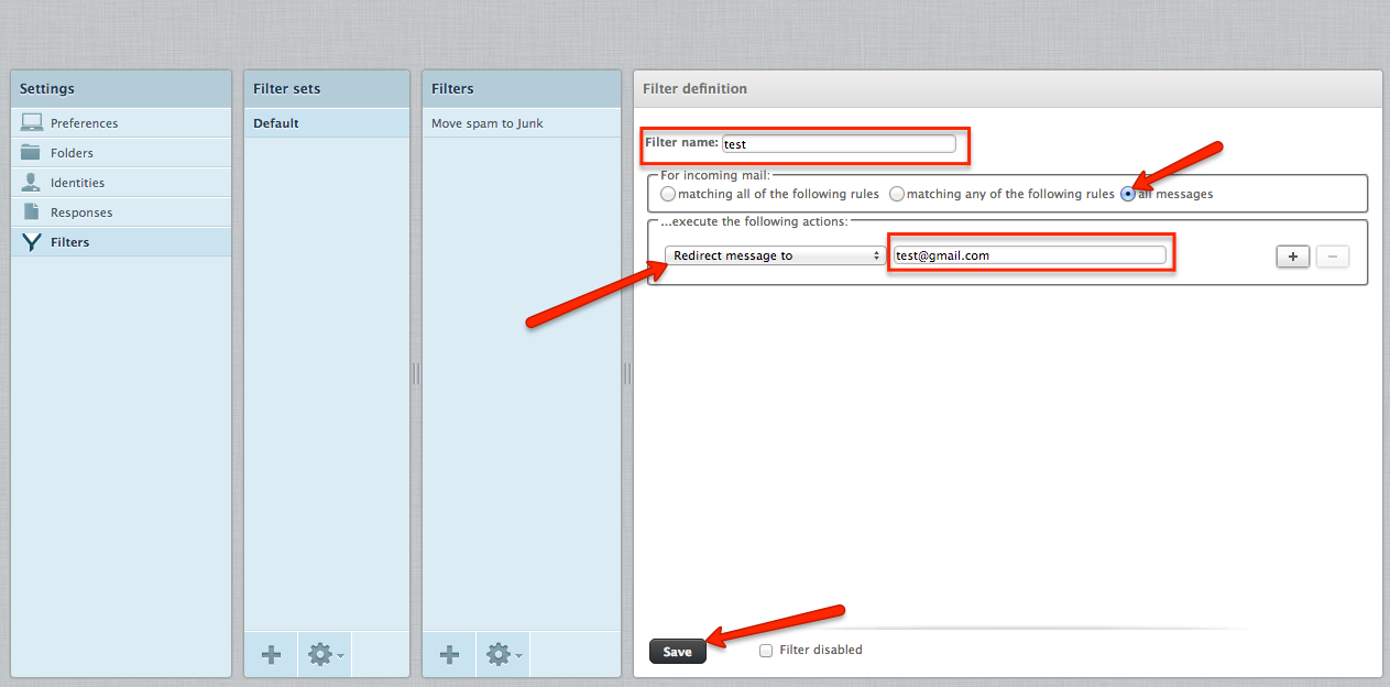 easyMail webmail filters with easyDNS