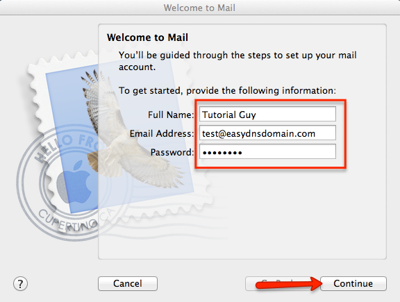 how to setup easyMail on Mac