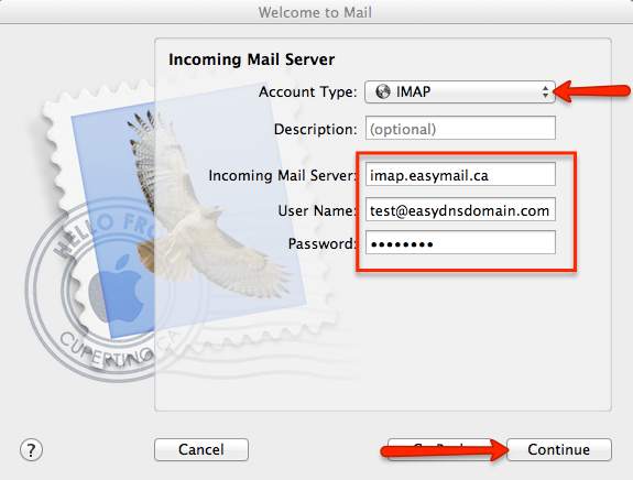 how to setup easyMail on Mac