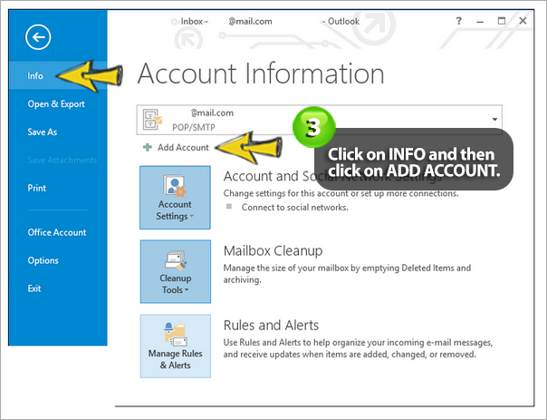 how to add two email accounts in outlook 2013 on mac