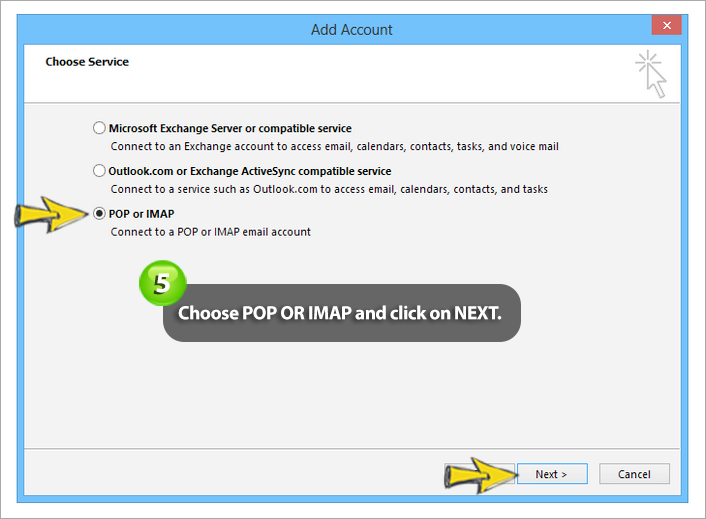 how to setup easyMail on outlook 2013