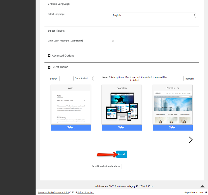 how to install softaculous scripts on easyweb