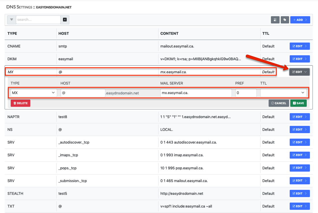 New DNS Editor - easyDNS Knowledge Base